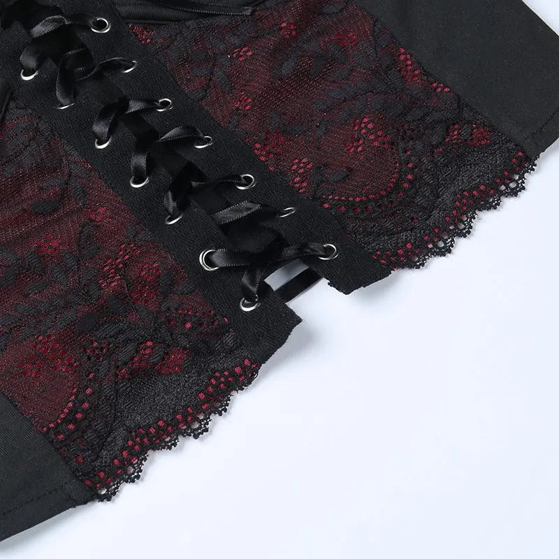 V-neck Strappy Lace Tank Top