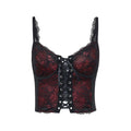 V-neck Strappy Lace Tank Top