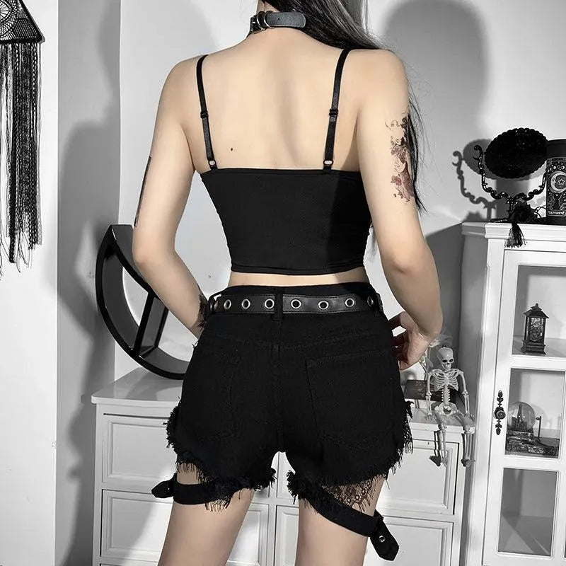 V-neck Strappy Lace Tank Top