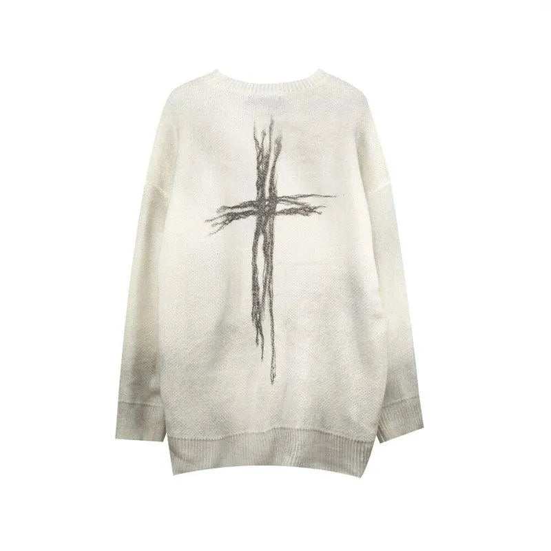 Cross Tie Dye Pullover Sweater