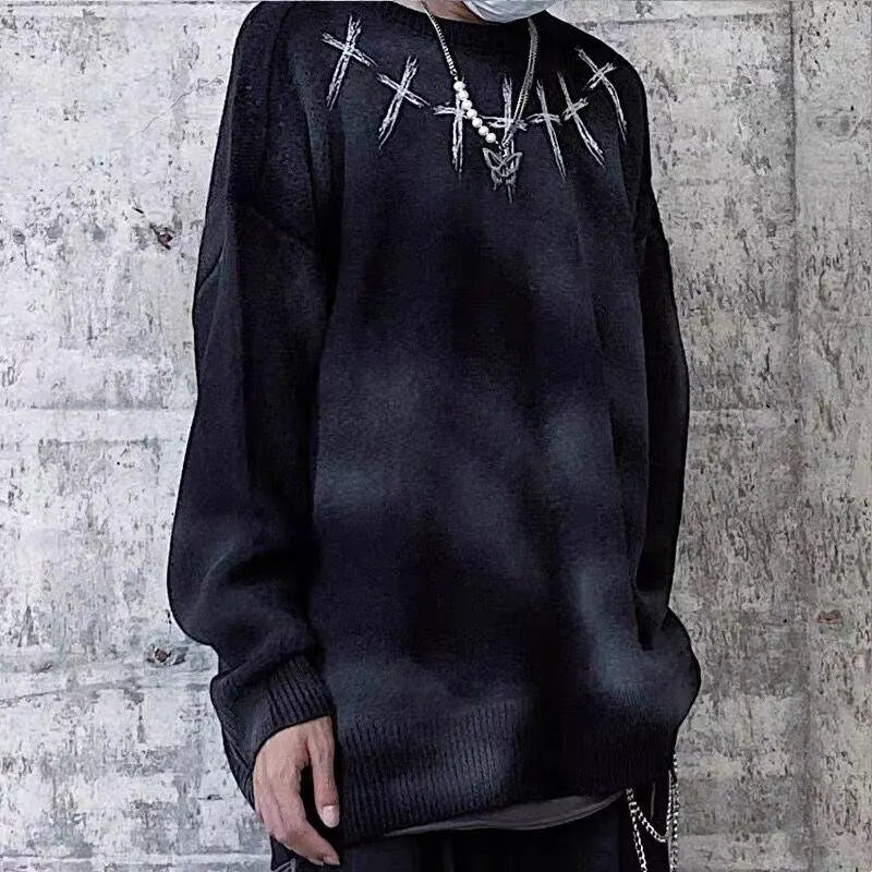 Cross Tie Dye Pullover Sweater