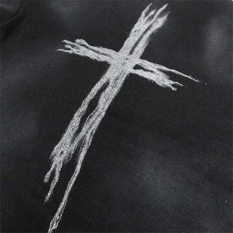 Cross Tie Dye Pullover Sweater