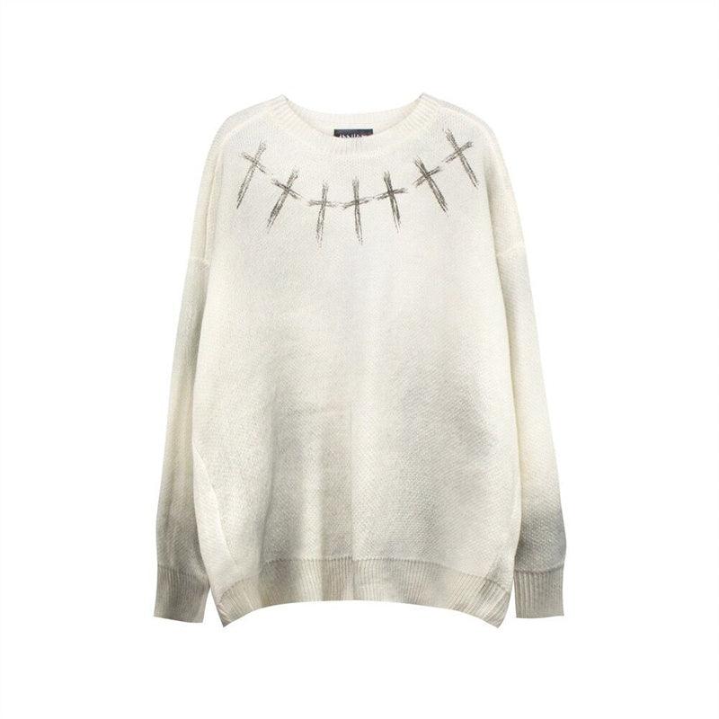 Cross Tie Dye Pullover Sweater
