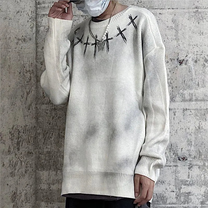 Cross Tie Dye Pullover Sweater
