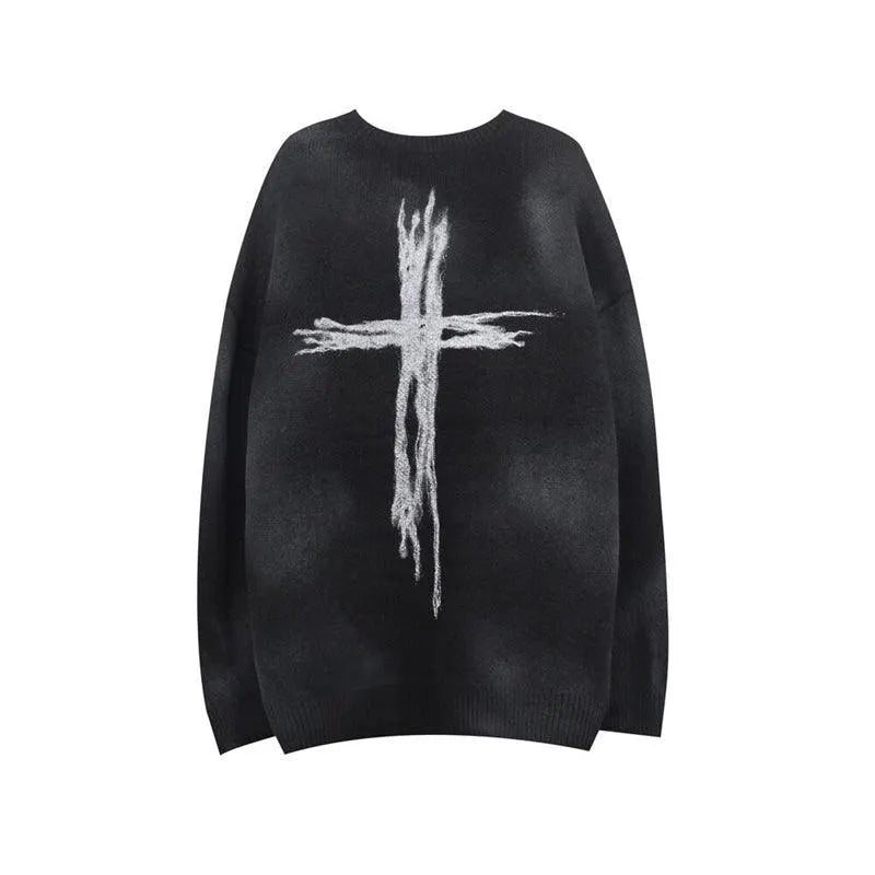 Cross Tie Dye Pullover Sweater