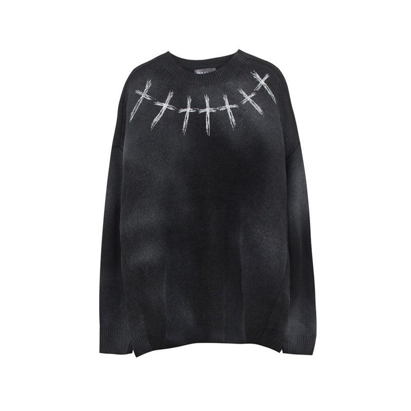 Cross Tie Dye Pullover Sweater