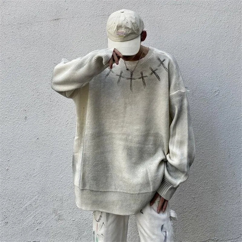 Cross Tie Dye Pullover Sweater