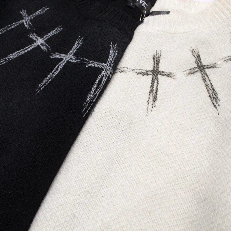 Cross Tie Dye Pullover Sweater