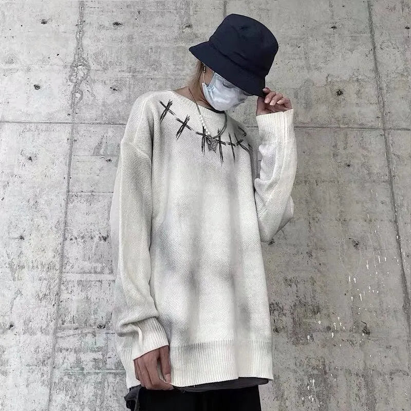 Cross Tie Dye Pullover Sweater