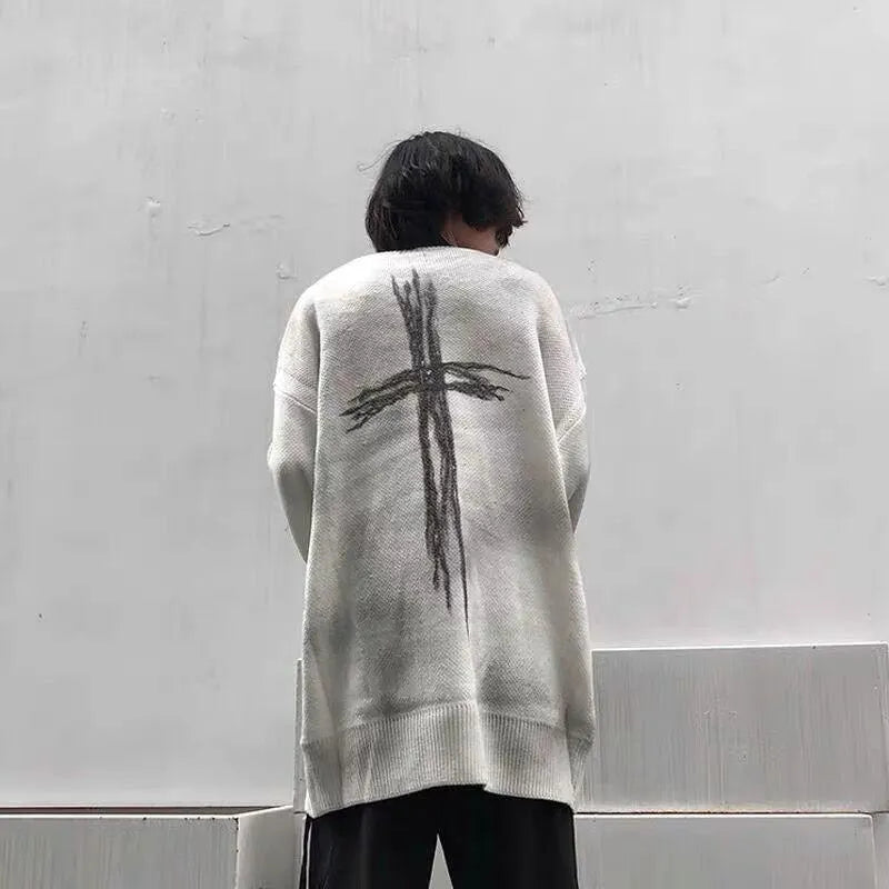 Cross Tie Dye Pullover Sweater