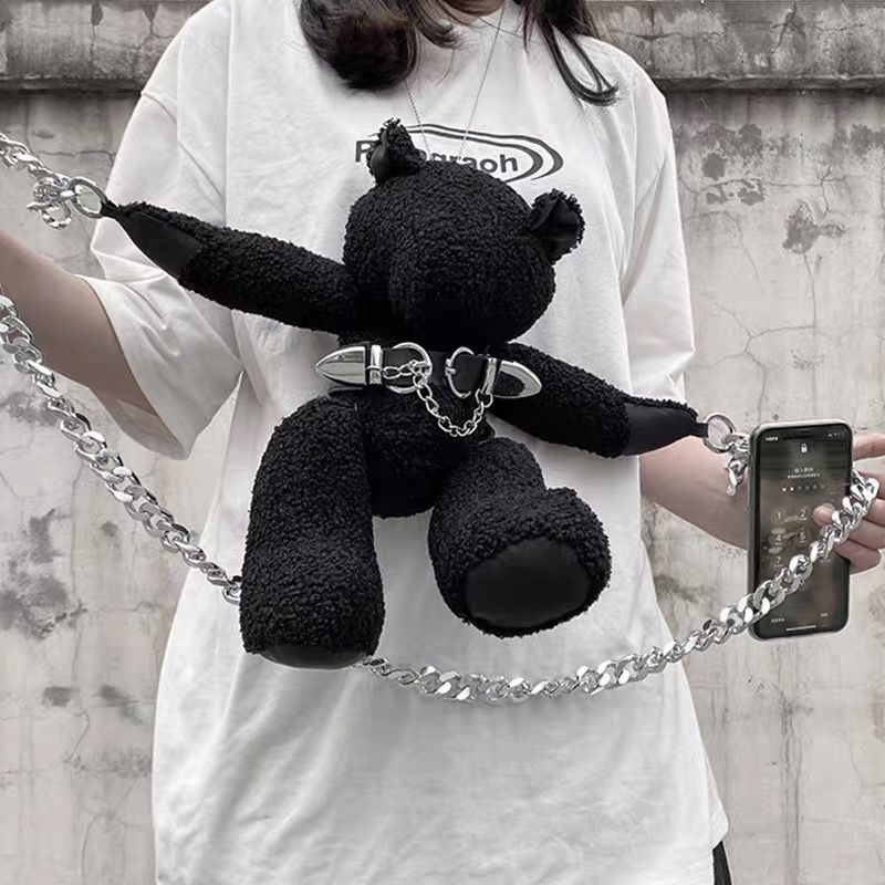 It's My Way Bear Chain Plush Bag