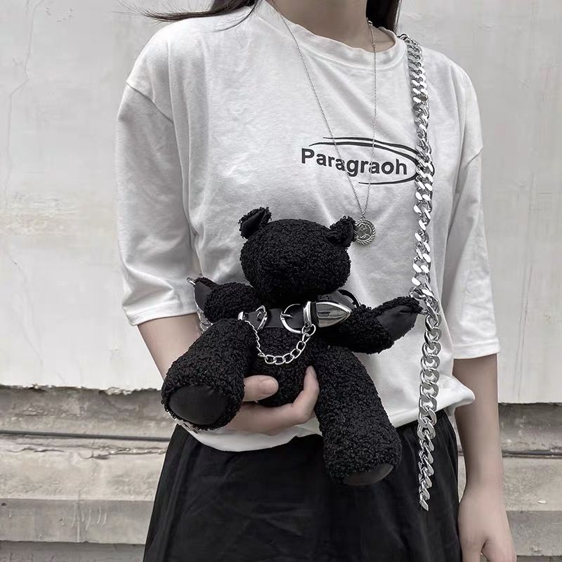 It's My Way Bear Chain Plush Bag