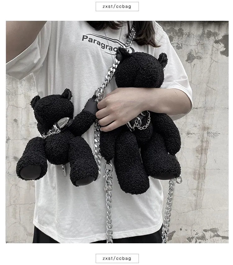 It's My Way Bear Chain Plush Bag