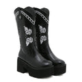 Butterfly Embroidered Boots