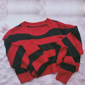 Red and Black Striped Sweater