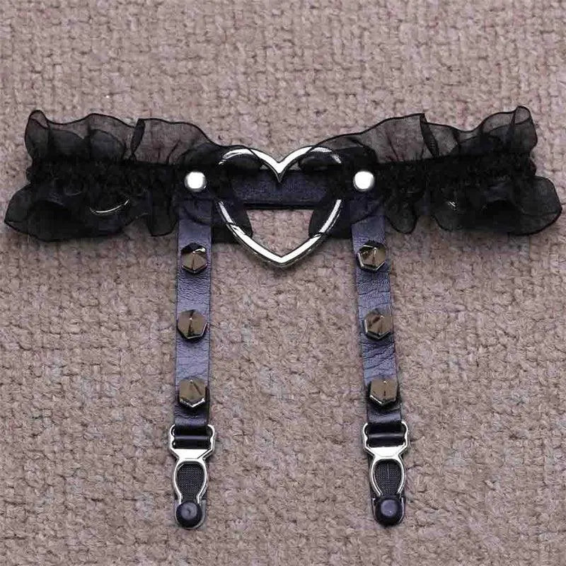 Heart Lace Garter Belt
