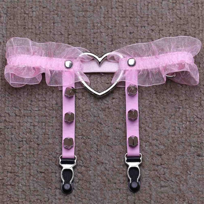 Heart Lace Garter Belt