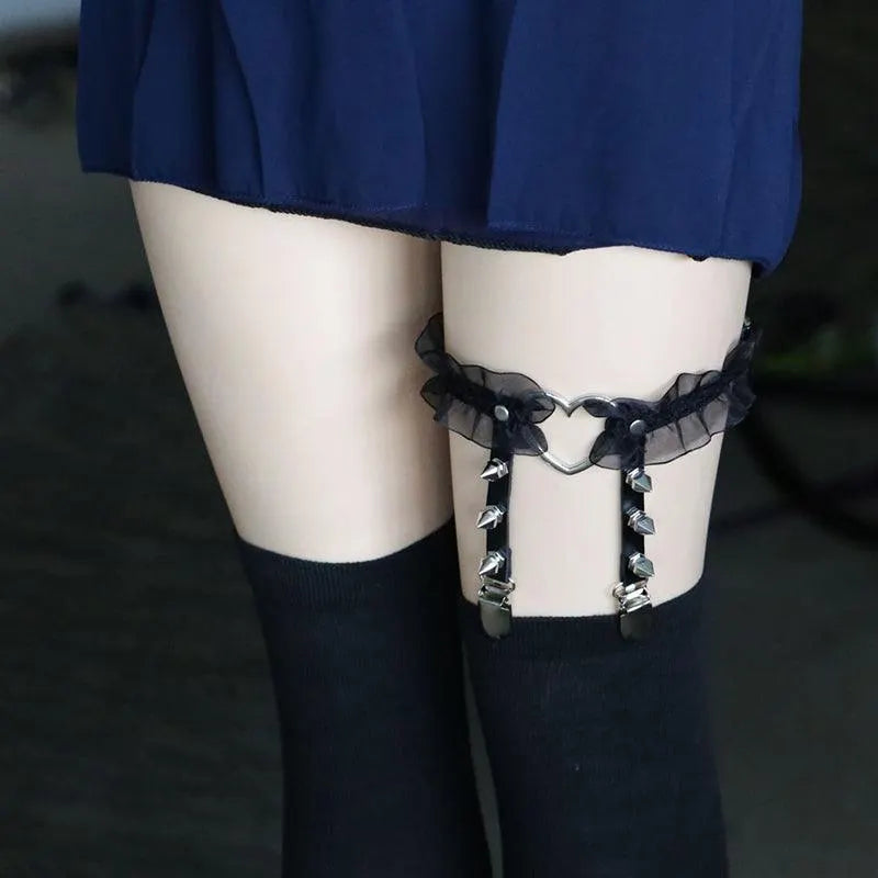 Heart Lace Garter Belt