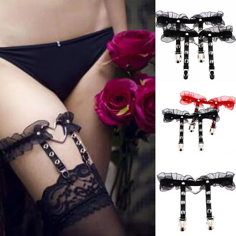 Heart Lace Garter Belt