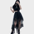 Irregular Designed Mesh Lace Skirt