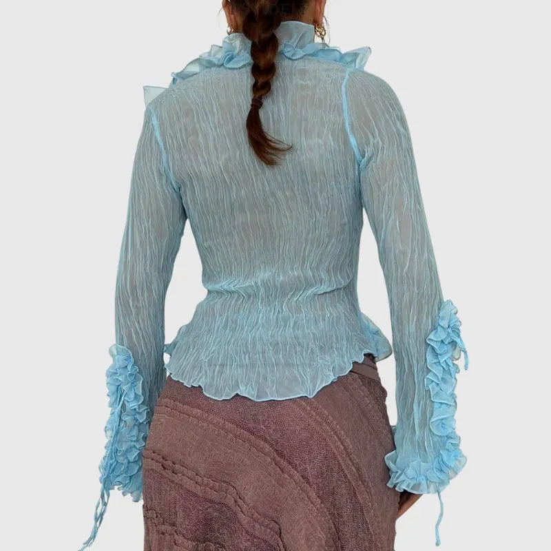 Ruffles V-neck Shirt