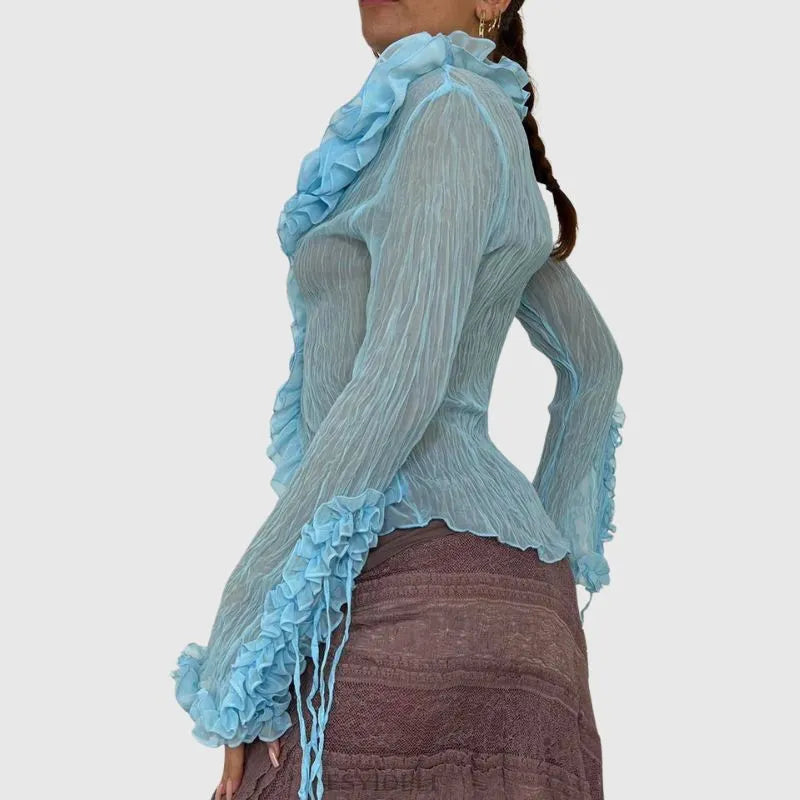 Ruffles V-neck Shirt