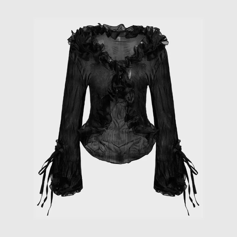 Ruffles V-neck Shirt