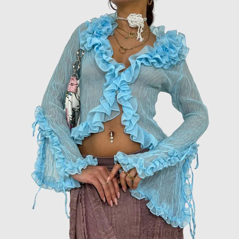 Ruffles V-neck Shirt