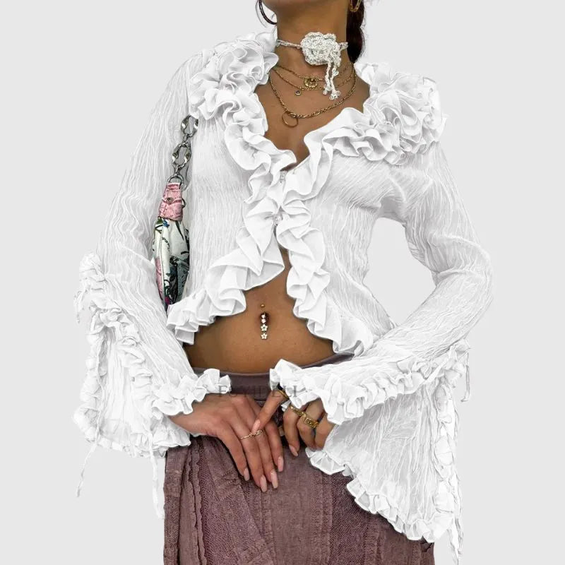 Ruffles V-neck Shirt