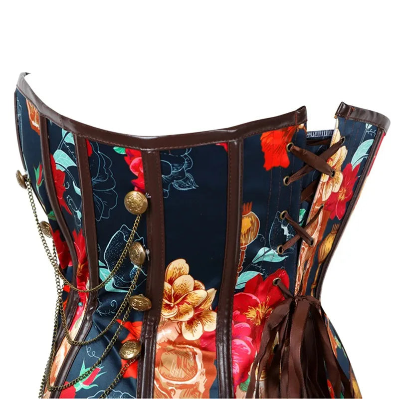 Gothic Skull Court Firm Tummy Corset