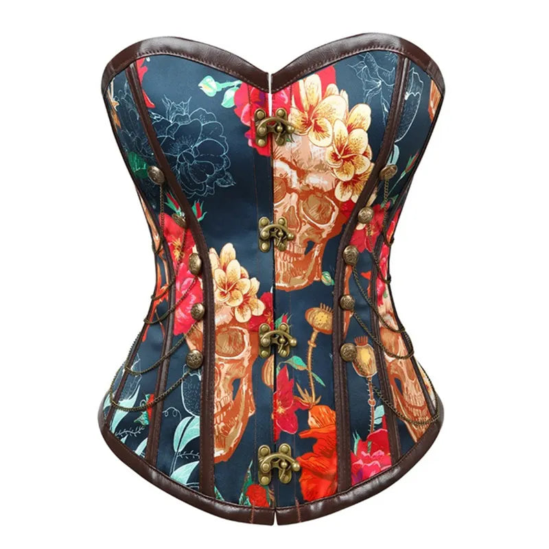 Gothic Skull Court Firm Tummy Corset
