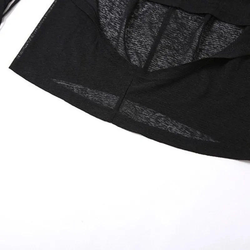 Hooded Hollow Out Knit Dress