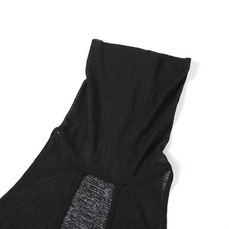 Hooded Hollow Out Knit Dress