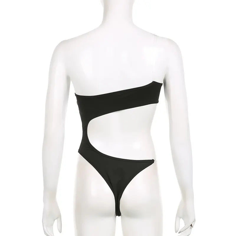 Asymmetric Invisible Halter One-shoulder Bikini