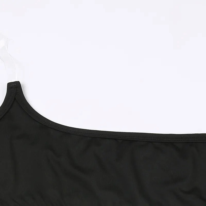 Asymmetric Invisible Halter One-shoulder Bikini