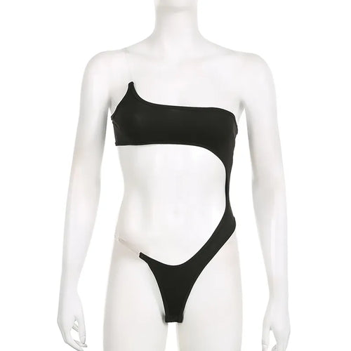 Asymmetric Invisible Halter One-shoulder Bikini