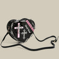 Cross Rivet Heart Shaped Bag