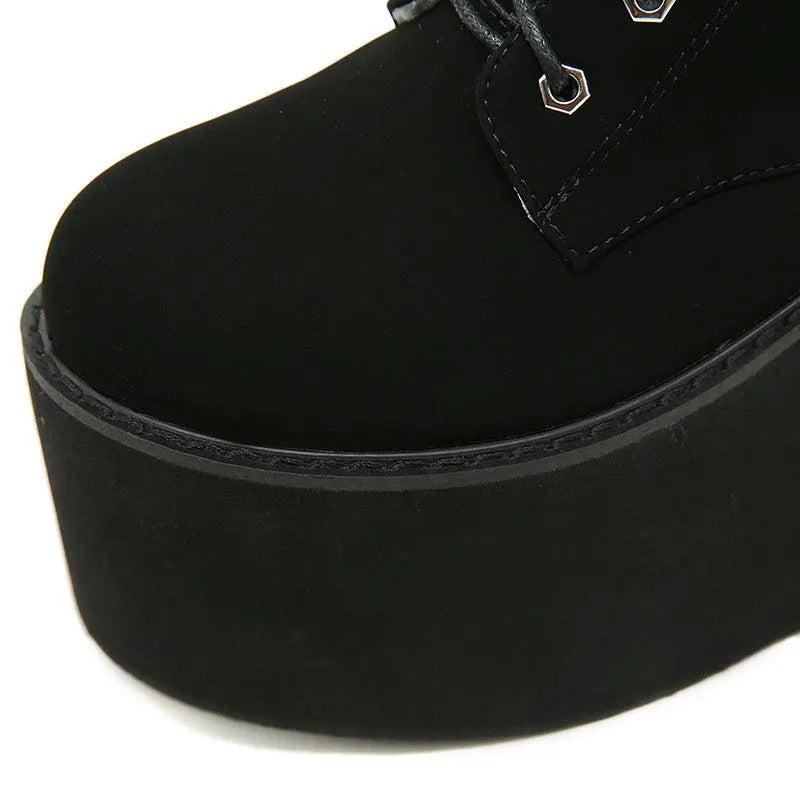 Round Toe High Platform Boots