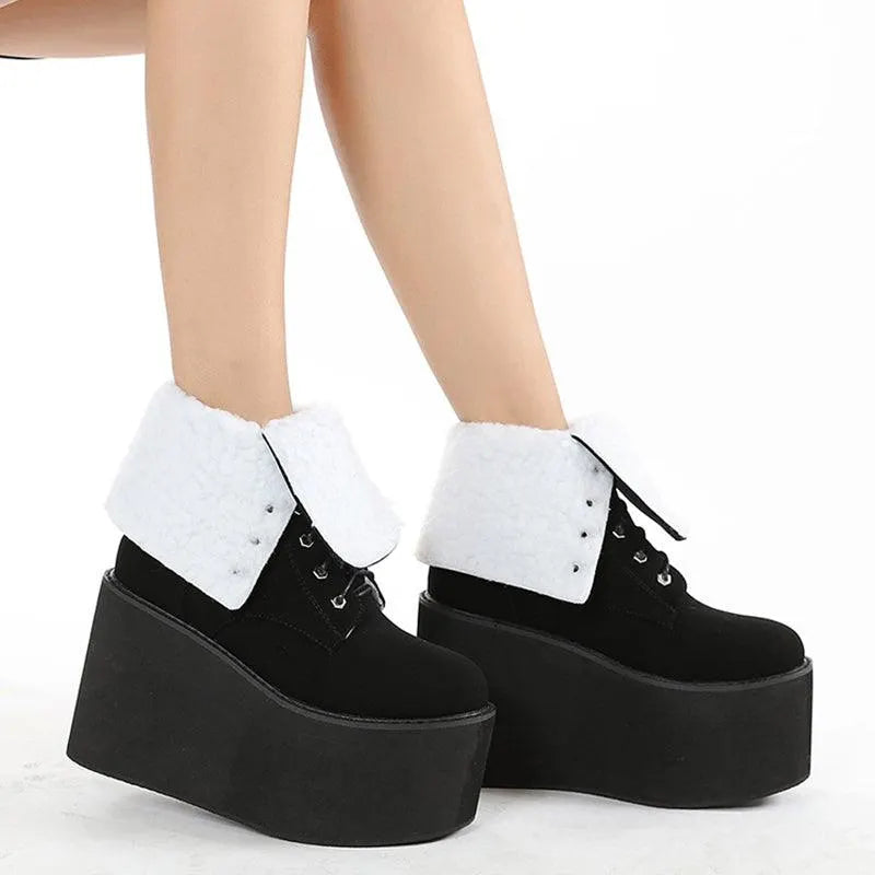 Round Toe High Platform Boots