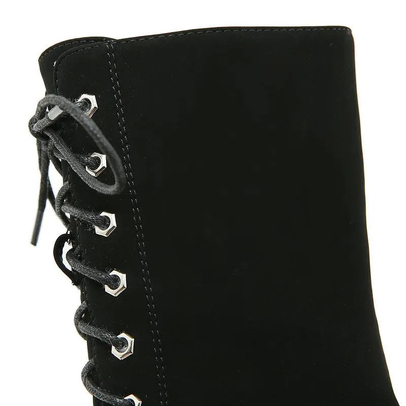 Round Toe High Platform Boots