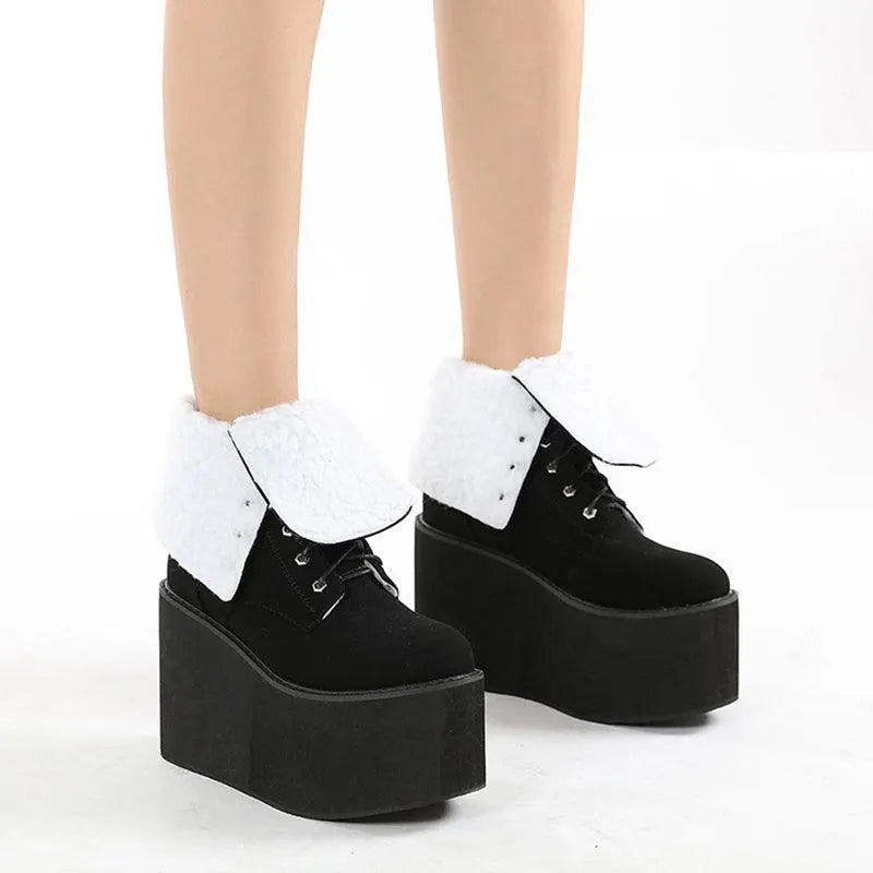 Round Toe High Platform Boots
