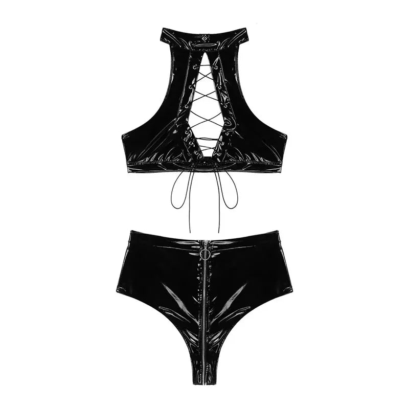 Relaxed PVC Zip Top and Panties