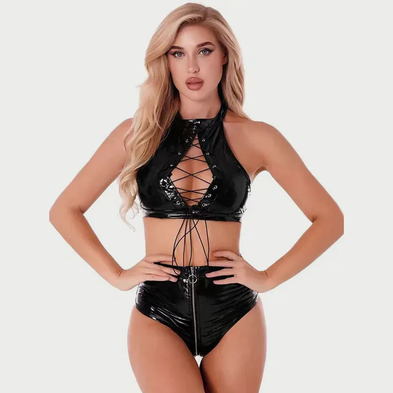 Relaxed PVC Zip Top and Panties
