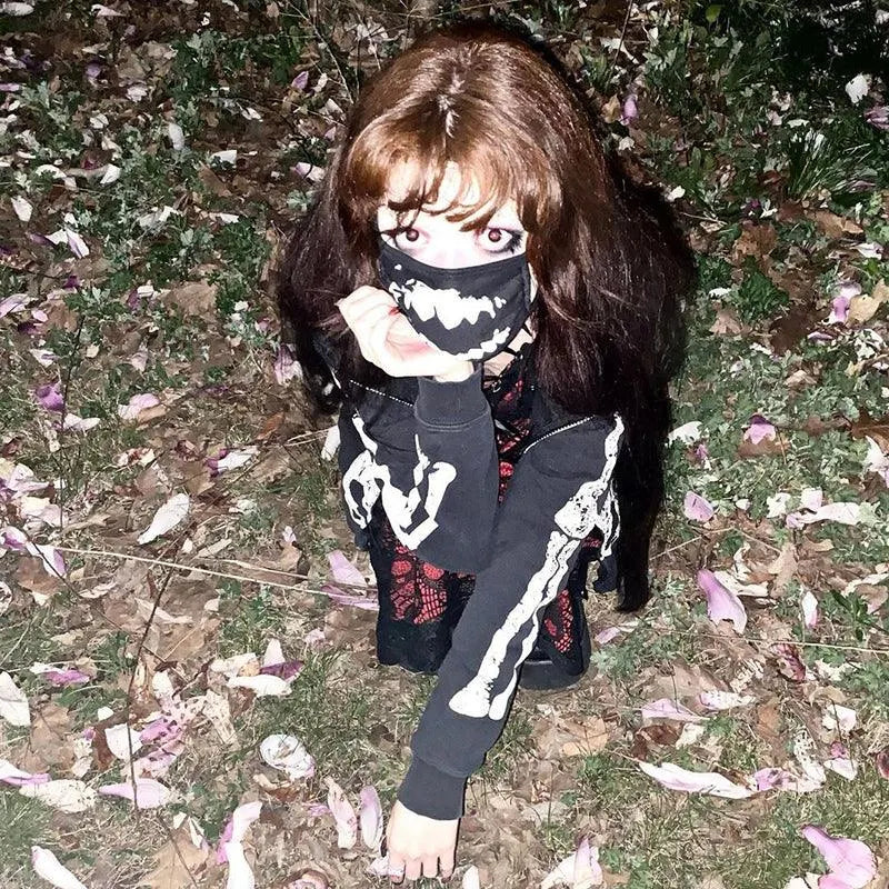 Skulls Lace Mesh Sling Strap Dress