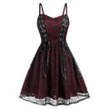 Skulls Lace Mesh Sling Strap Dress