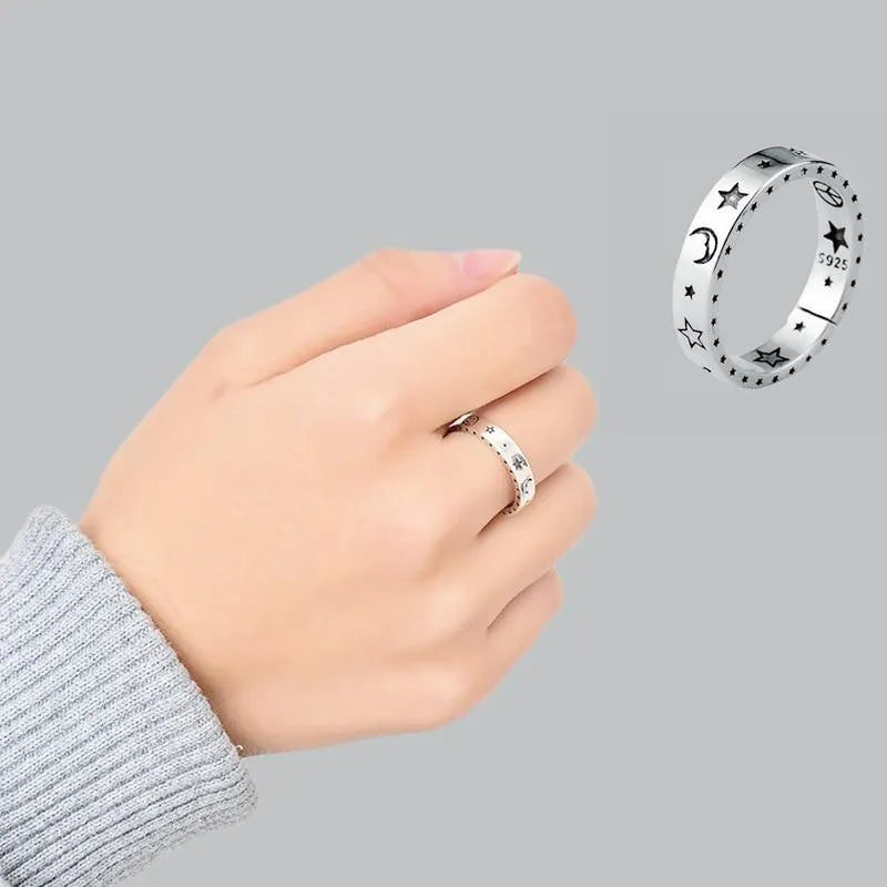 Star Moon Smiley Ring