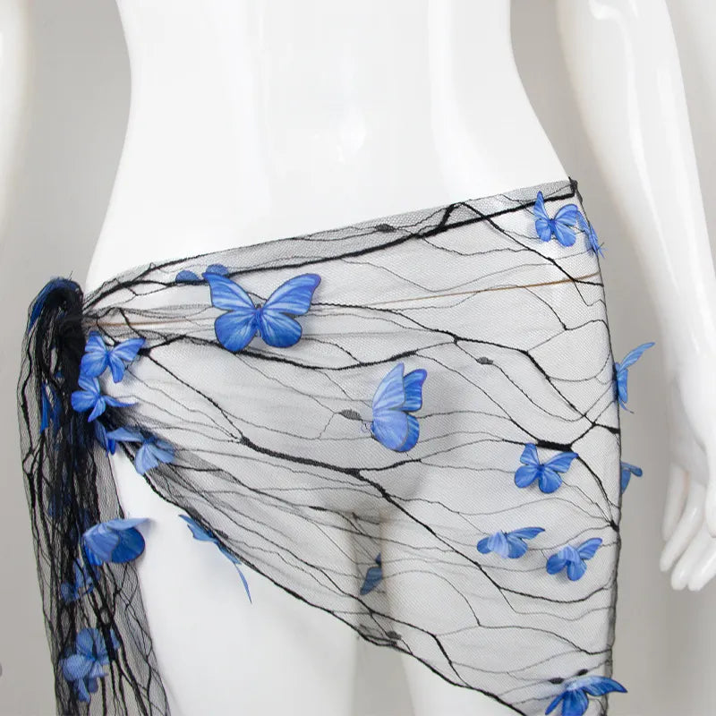 Butterfly Beach See-through Laced Top Set