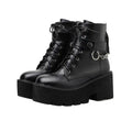 Chain Block Heel Boots