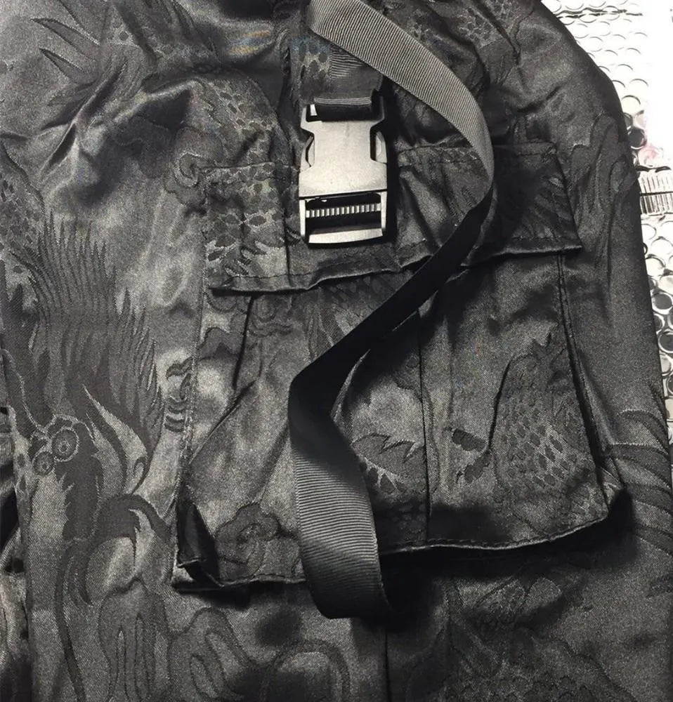 Dragon Print Cargo Jogger Pants