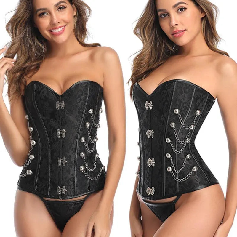 Metal Zipper Chain Corset